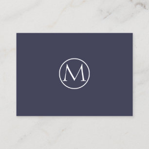 Indigo Elegant Monogram Business Card