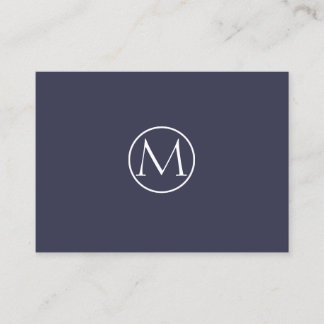 Indigo Elegant Monogram Business Card