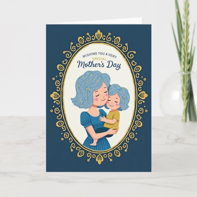 Indigo Embrace Mothers Day Card (Front)