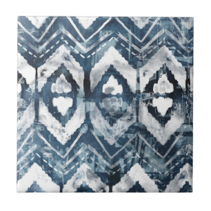 Indigo Extraction - Geometric Ceramic Tile