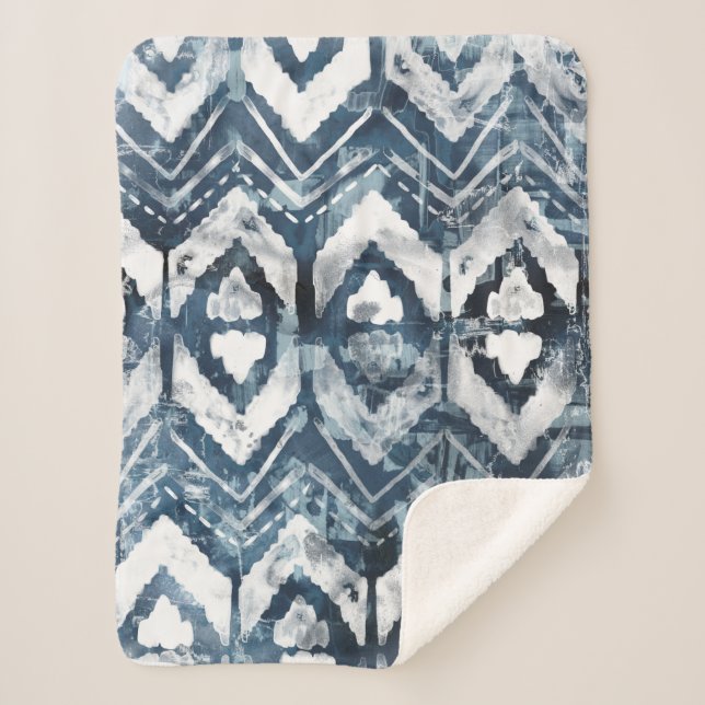 Indigo Extraction - Geometric Sherpa Blanket (Front)