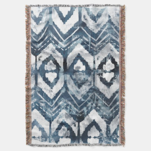 Indigo Extraction - Geometric Throw Blanket
