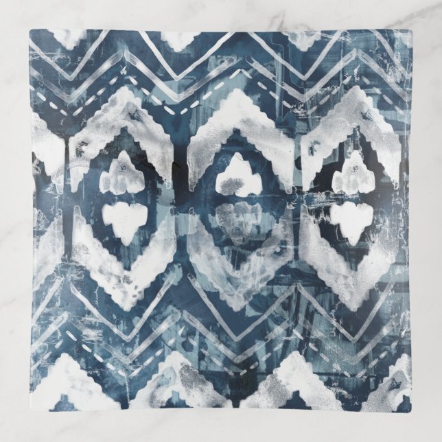 Indigo Extraction - Geometric Trinket Tray (Front)
