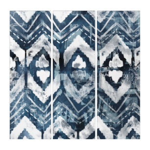 Indigo Extraction - Geometric Triptych