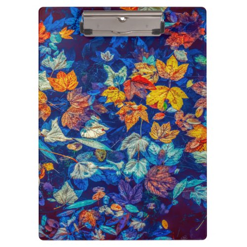 Indigo fall leaves swirl clipboard