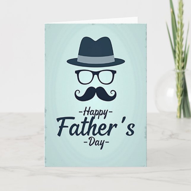 Indigo Fedora Fathers Day Card (Front)