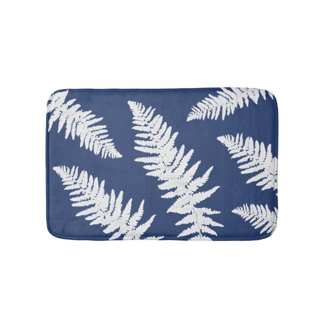 Indigo Fern Botanical Bath Mat (Front)