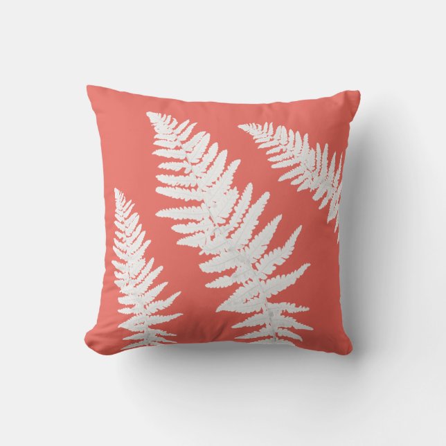 Indigo Fern Botanical Toss Pillow (Front)