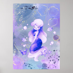 Indigo Flame the Mermaid  Poster