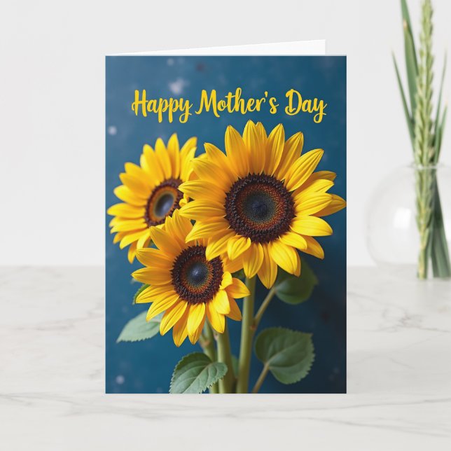 Indigo Floral Happy Day Card (Front)