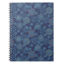 Indigo Floral Pattern Notebook