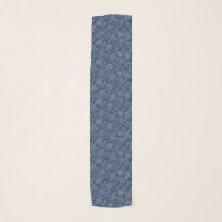 Indigo Floral Pattern Scarf