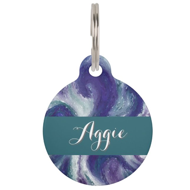 Indigo Flow Pet Name Tag (Front)