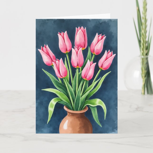 Indigo Flower Garden Card (Front)