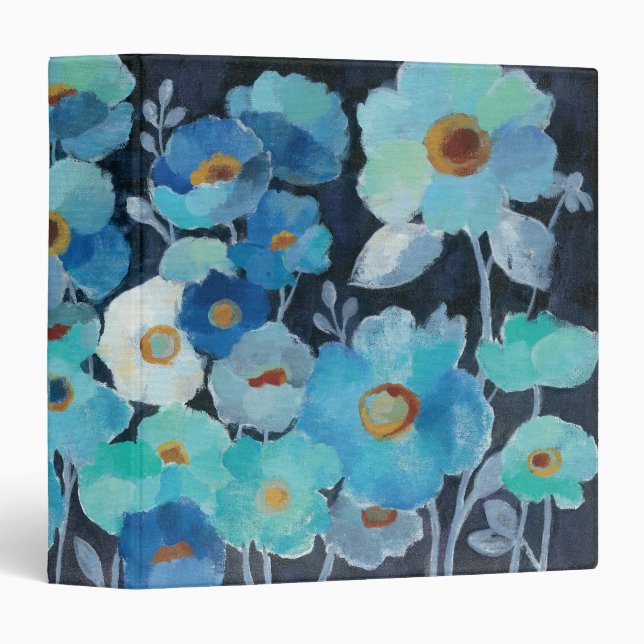 Indigo Flowers 3 Ring Binder (Front/Spine)