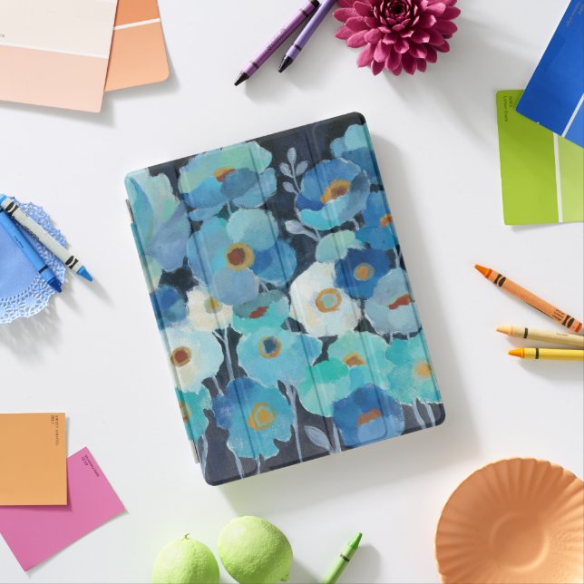 Indigo Flowers iPad Smart Cover (In Situ)