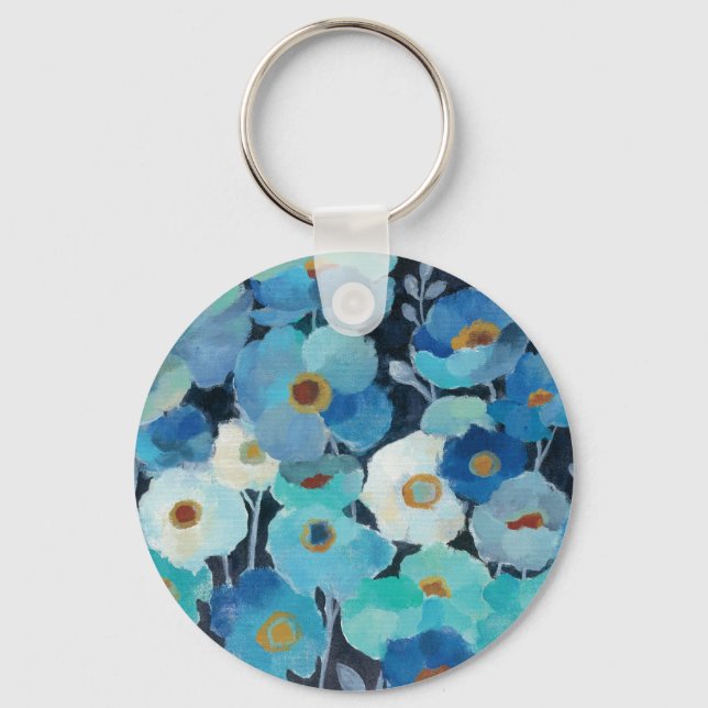Indigo Flowers Keychain (Front)