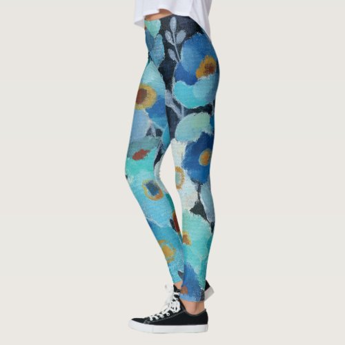 Indigo Flowers Leggings