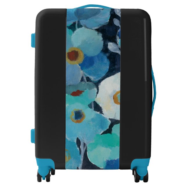 Indigo Flowers Luggage (Front)