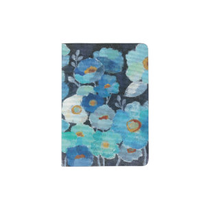 Indigo Flowers Passport Holder