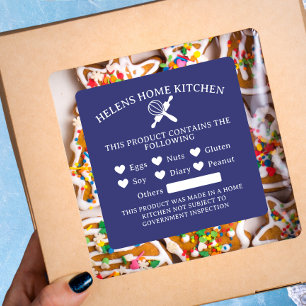 Indigo Food Allergy Alert Bakery Sticker