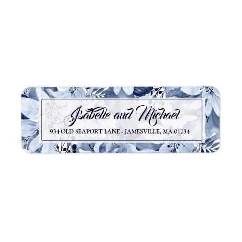 Indigo Garden Blue Floral Return Address Labels