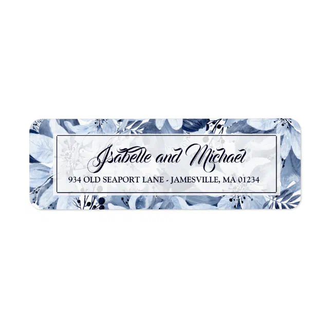 Indigo Garden Blue Floral Return Address Labels | Zazzle