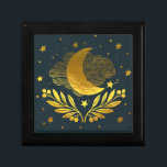 Indıgo golden moon gift box<br><div class="desc">golden, moon, sun, moon cycle, lunar phase, zodiac space, galaxy night, sky milky way, gift for home, elegant gift</div>