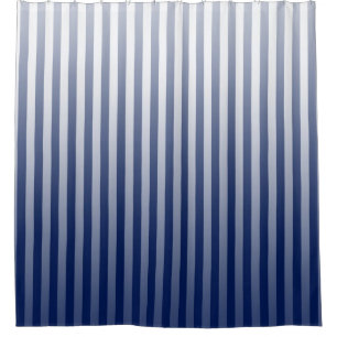 Indigo Gradated Stripes Shower Curtain