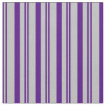 [ Thumbnail: Indigo & Grey Colored Lines/Stripes Pattern Fabric ]