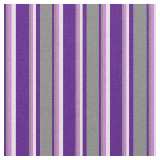 Indigo, Grey, Orchid & Lavender Lines Pattern Fabric