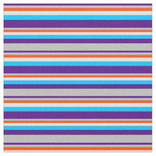 Indigo, Grey, Red, Beige & Deep Sky Blue Colored Fabric