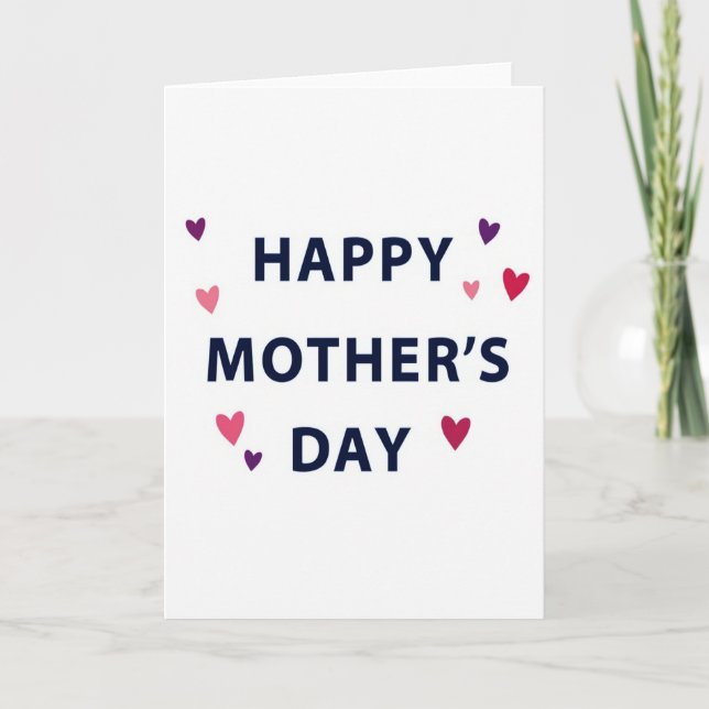 Indigo Hearts Mothers Day Card (Front)