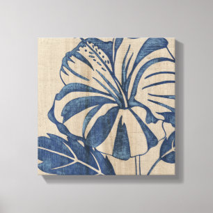 Indigo Hibiscus Canvas Print