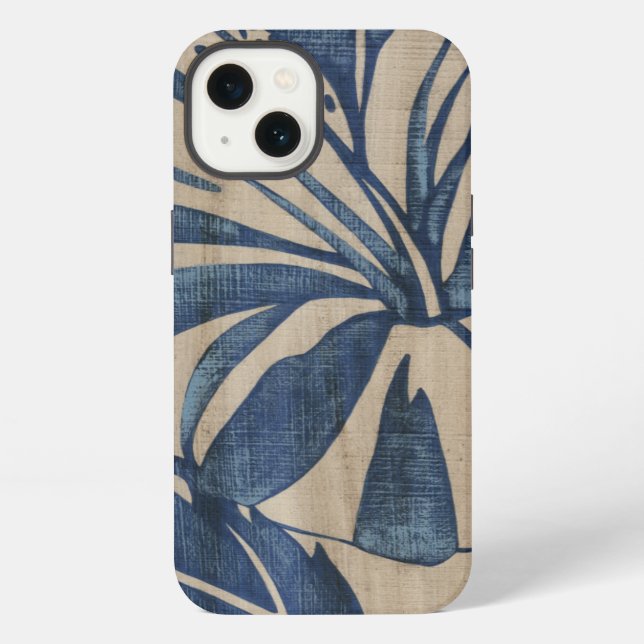 Indigo Hibiscus Iphone Case (Back)