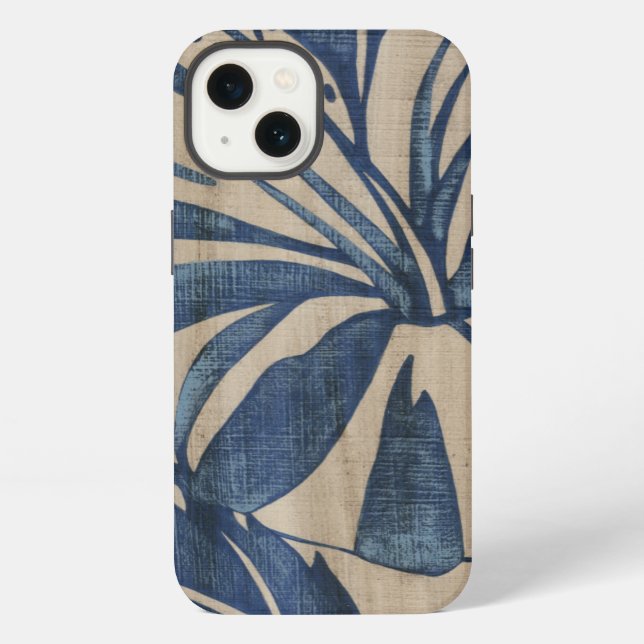 Indigo Hibiscus Iphone Case (Back)