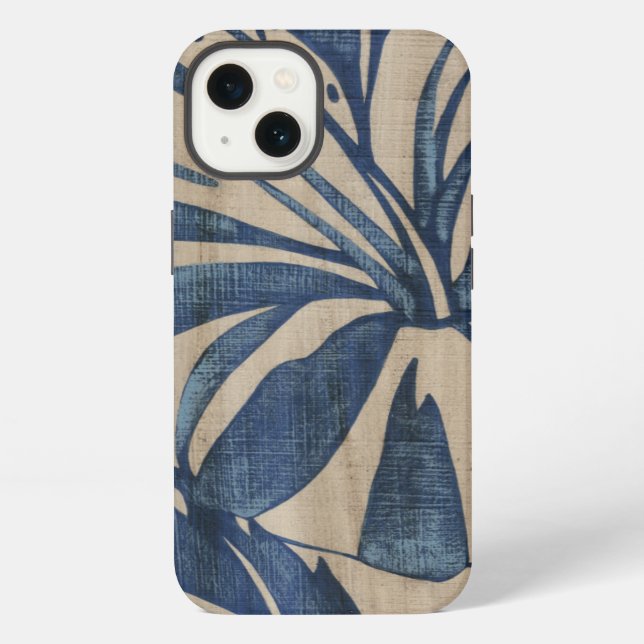 Indigo Hibiscus Iphone Case (Back)