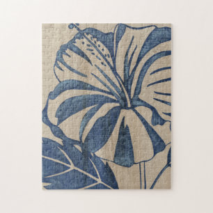 Indigo Hibiscus Jigsaw Puzzle