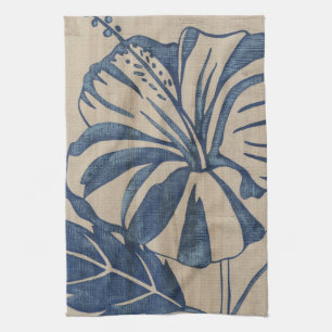 Indigo Hibiscus Kitchen Towel