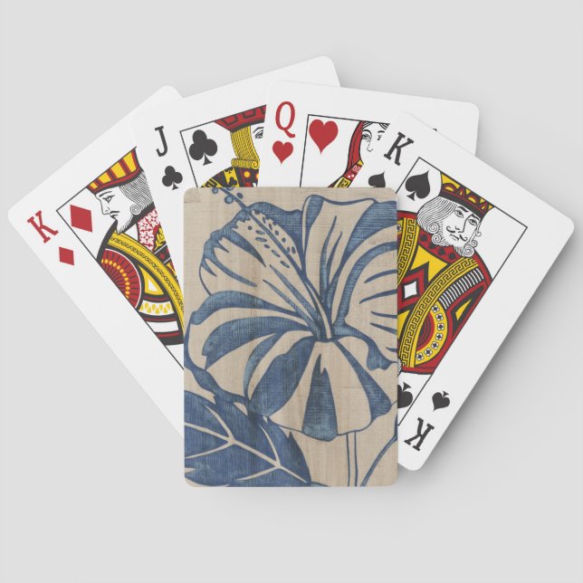 Indigo Hibiscus Poker Cards (Back)