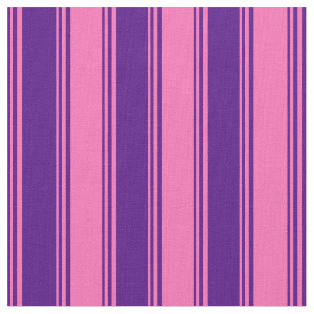 Indigo & Hot Pink Pattern Fabric (Close Up)