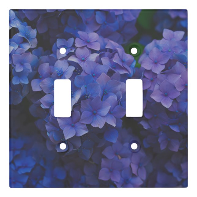Indigo Hydrangea Dusk Light Switch Cover (Front)