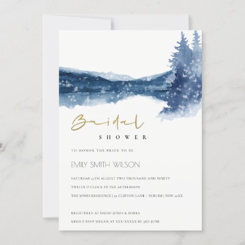 INDIGO INK BLUE MOUNTAIN LAKE BRIDAL SHOWER INVITE