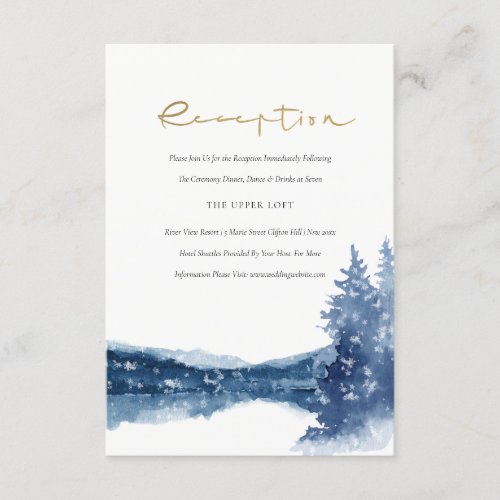 INDIGO INK BLUE MOUNTAIN LAKE WEDDING RECEPTION ENCLOSURE CARD