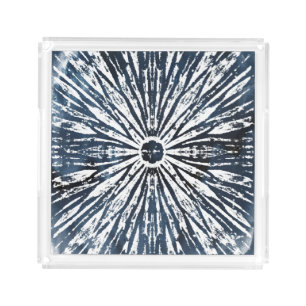Indigo Ink Radial Motif Acrylic Tray