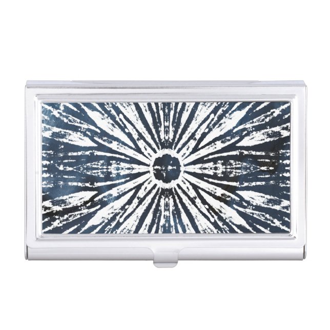 Indigo Ink Radial Motif Business Card Case (Front)