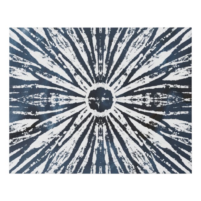 Indigo Ink Radial Motif Faux Canvas Print (Front)