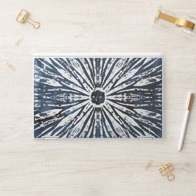 Indigo Ink Radial Motif HP Laptop Skin (Desk)