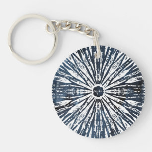 Indigo Ink Radial Motif Keychain