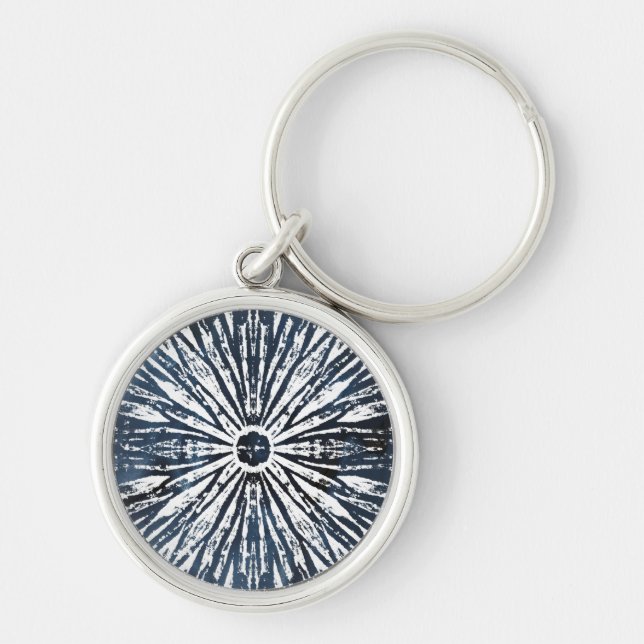 Indigo Ink Radial Motif Keychain (Front)